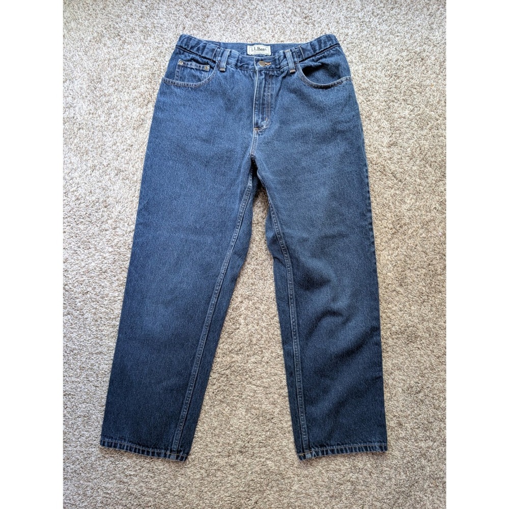 LL Bean Relaxed Fit Jeans Womens 12 P Blue Excellent Comfort Waist Vintage
